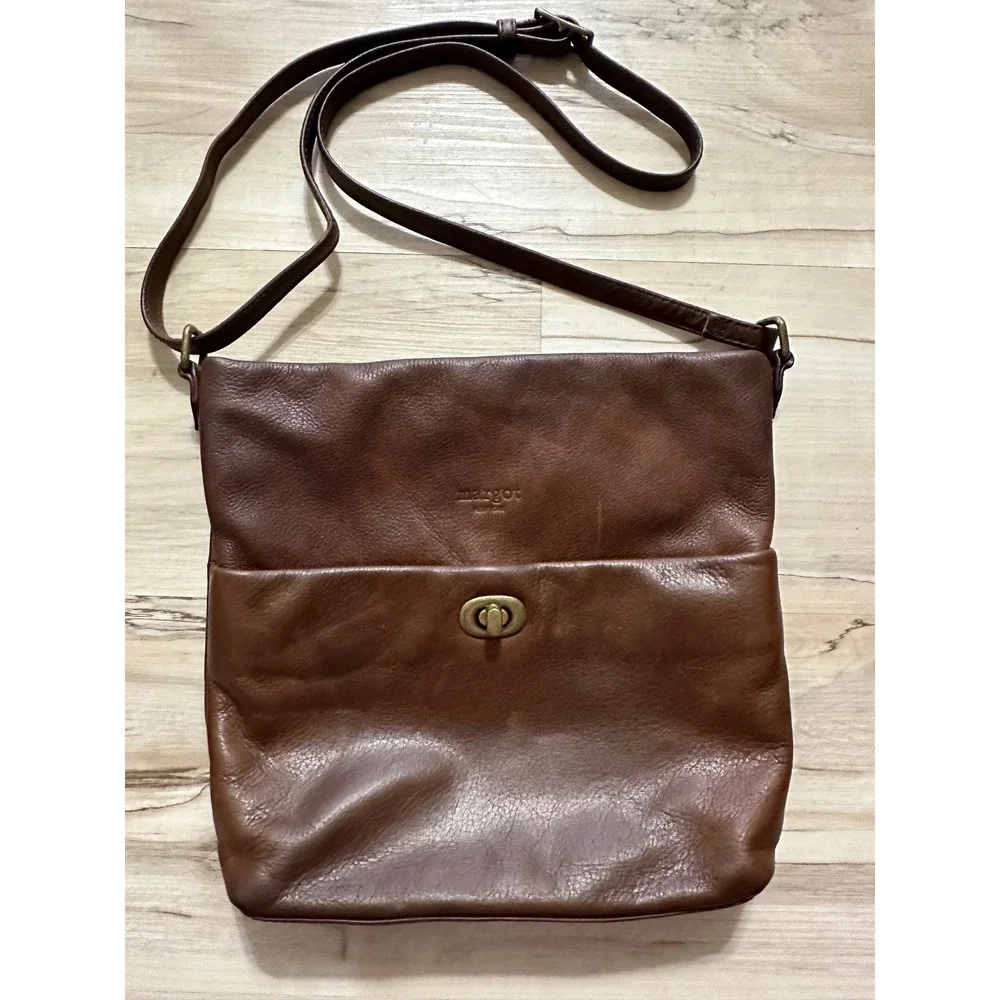 Margot New York Soft Brown Leather Crossbody Bag‎